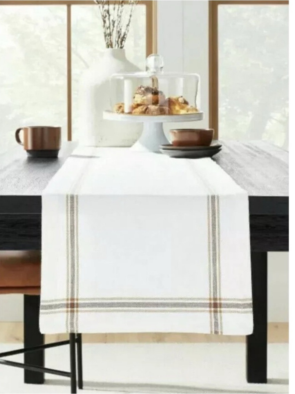 Hearth and Hand with Magnolia - Brown Stripe Cream Fall Table Runner 14" x 72"